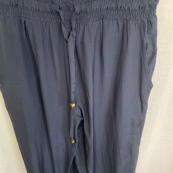 Sea Lily Miami Pia Power Black 100% Silk Wide Leg Jumpsuit Size M - Picture 11 of 13